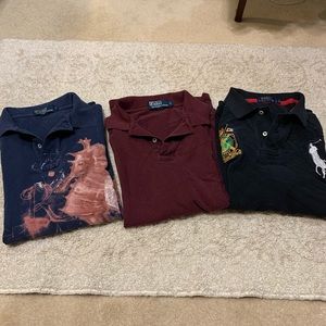 Lot of three Ralph Lauren polo shirt sz Large